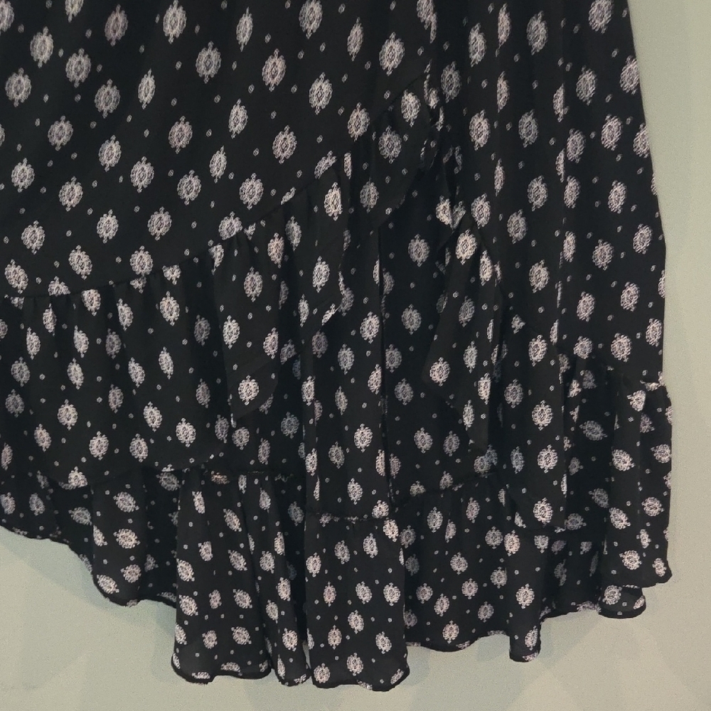 Blue Rain High Low Dress Black With White  Ruffled Tiered Junior Size Medium - Picture 7 of 13